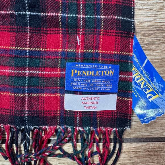 Vintage Pendleton 100% Virgin Wool Scarf MACINNES Tartan Plaid USA - Picture 2 of 9
